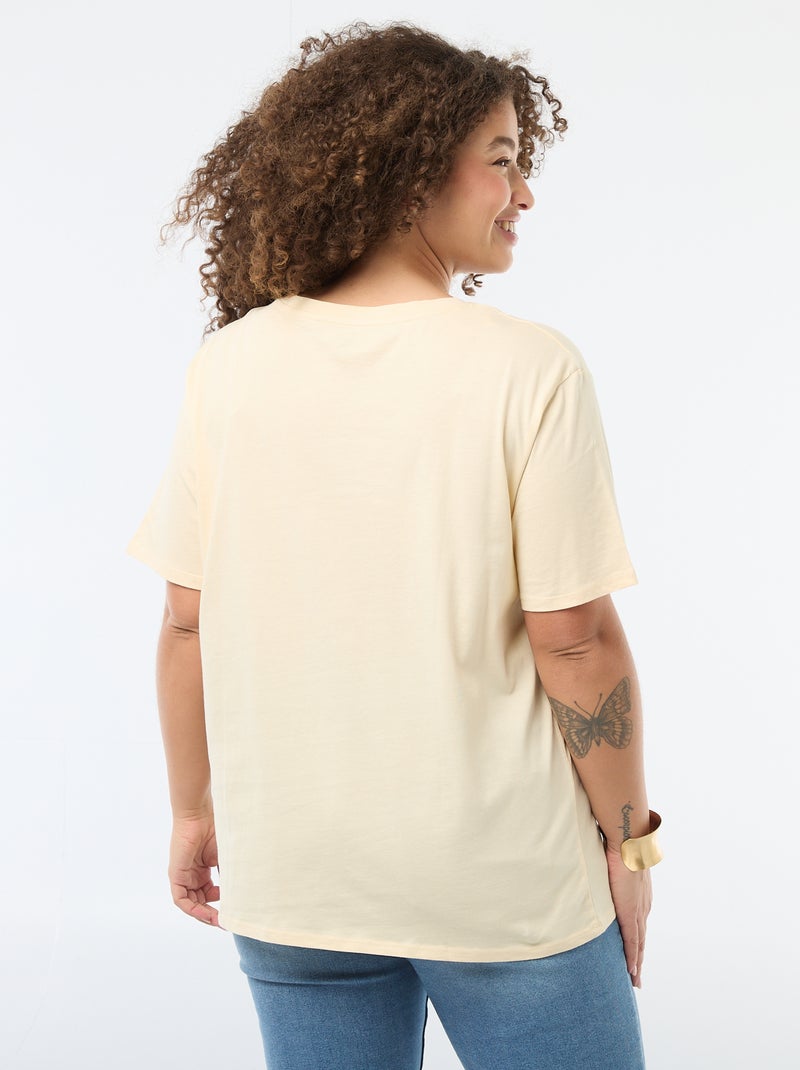 T-shirt 'fête des mères' imprimé manches courtes Jaune - Kiabi