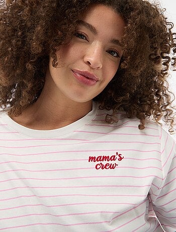 T-shirt 'fête des mères' imprimé manches courtes