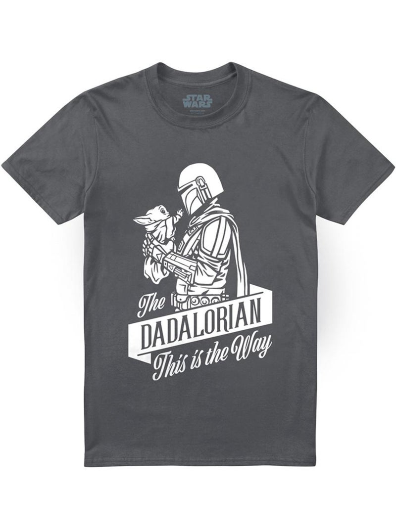 T-shirt fête des pères dadalorian - la guerre des étoiles (mandalorien) Gris Gris anthracite - Kiabi