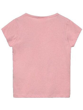 T-shirt fille - bluey - bluey - 100% coton - rose - imprimé personnage bluey