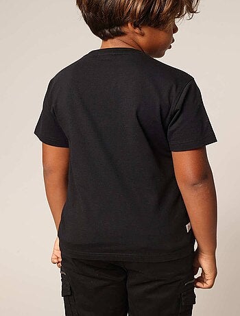 T-shirt fille 100% coton avec motif cœur zèbre et éclair pailleté 'Deeluxe'