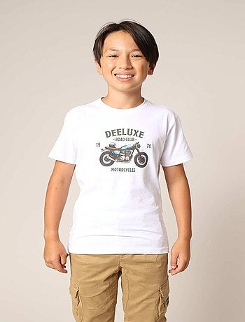 T-shirt fille 100% coton avec motif cœur zèbre et éclair pailleté 'Deeluxe'