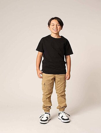 T-shirt fille avec imprimé pailleté et badge au dos 'Deeluxe'