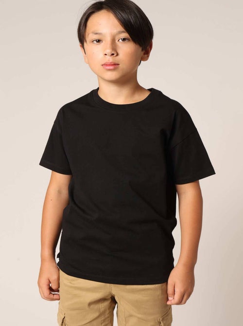 T-shirt fille avec imprimé pailleté et badge au dos 'Deeluxe' - Kiabi