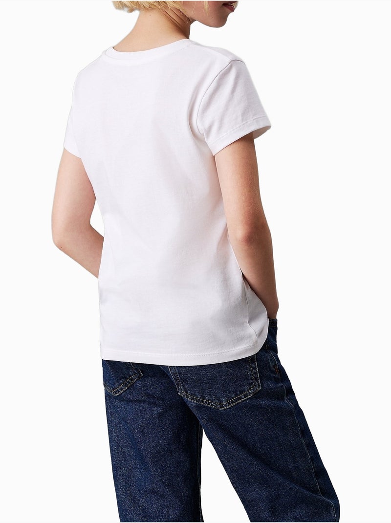 T-Shirt Fille Calvin Klein Jeans Blanc - Kiabi