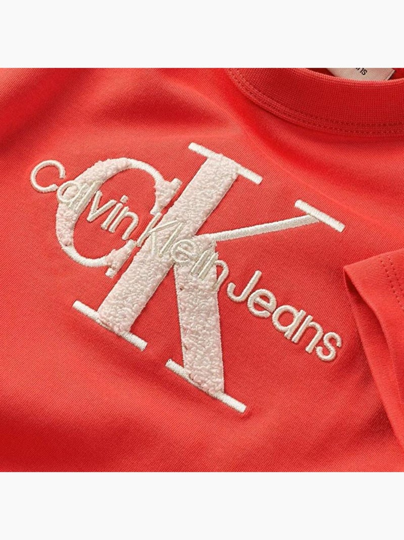 T-shirt Fille Calvin Klein Jeans Orange - Kiabi