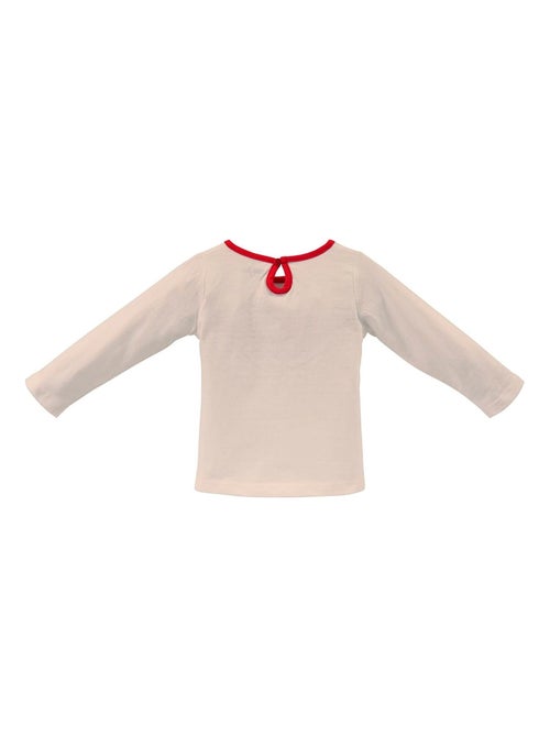 T-SHIRT FILLE ECRU MANCHES LONGUES - Kiabi