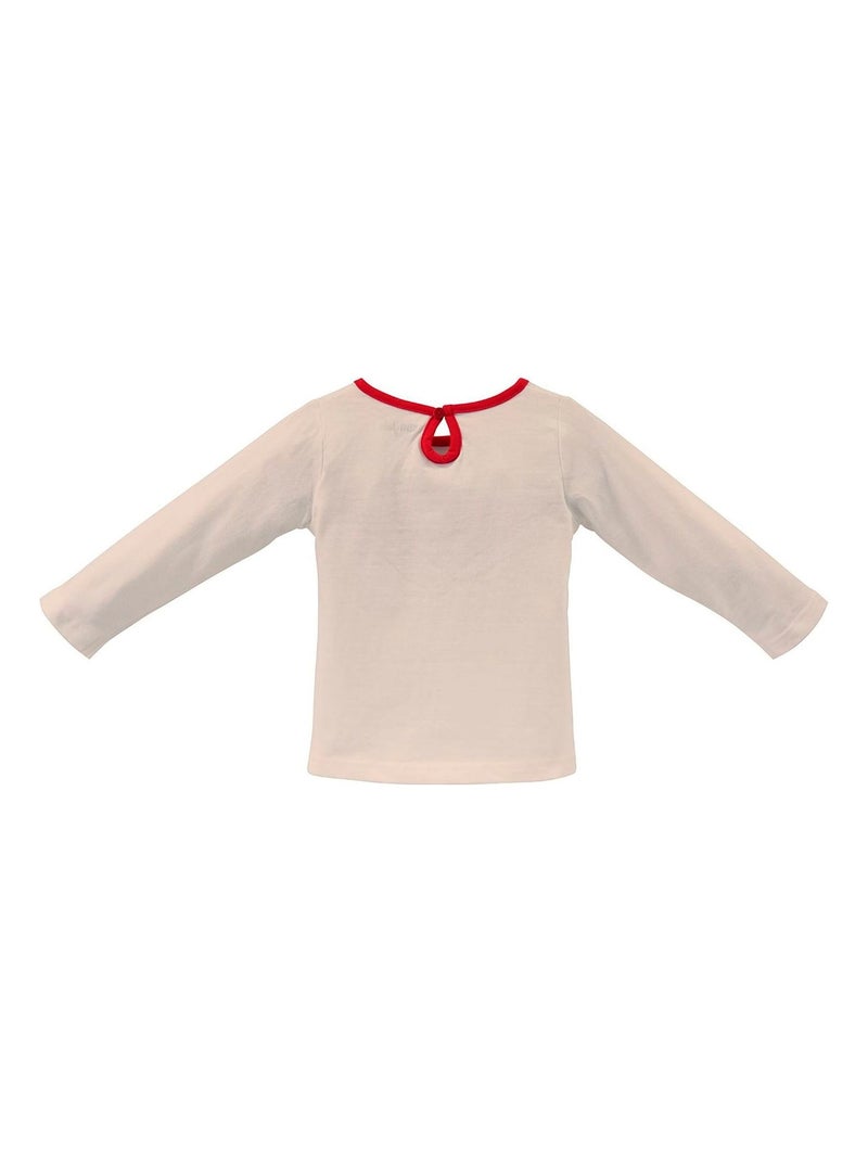 T-SHIRT FILLE ECRU MANCHES LONGUES Beige - Kiabi