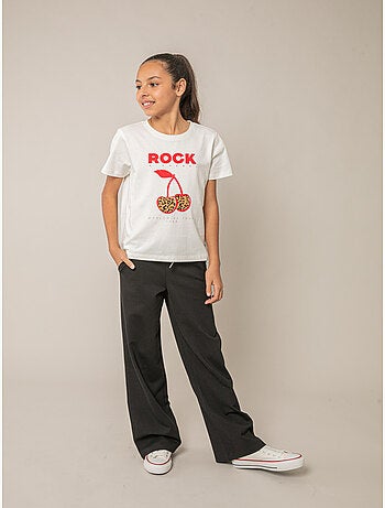 T-shirt fille en coton à imprimé rock 'Deeluxe'
