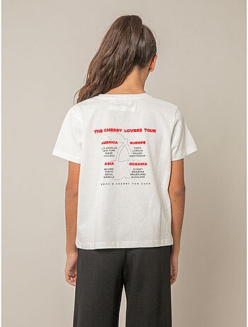 T-shirt fille en coton à imprimé rock 'Deeluxe'