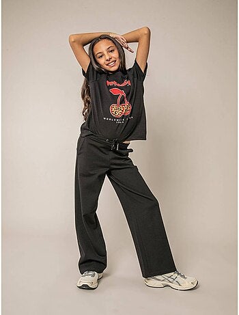 T-shirt fille en coton à imprimé rock 'Deeluxe'