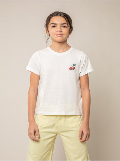 T-shirt fille en coton à motif cerises 'Deeluxe' - Kiabi