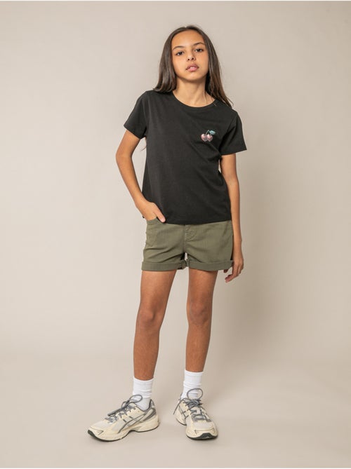 T-shirt fille en coton à motif cerises 'Deeluxe' - Kiabi