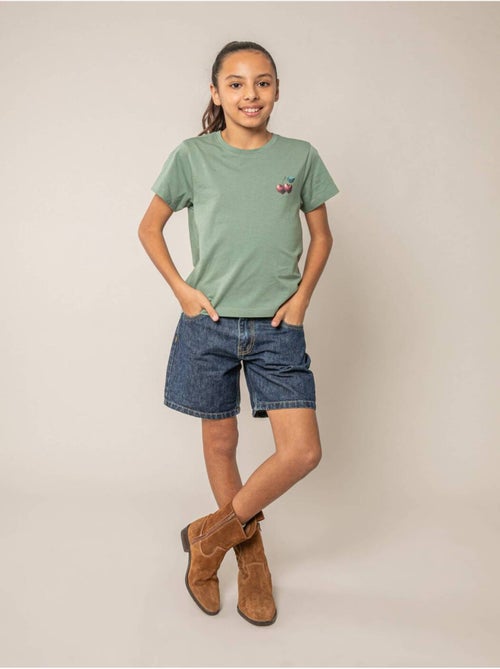 T-shirt fille en coton à motif cerises 'Deeluxe' - Kiabi
