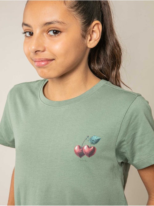 T-shirt fille en coton à motif cerises 'Deeluxe' - Kiabi