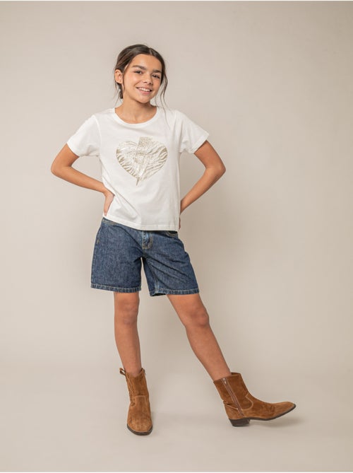 T-shirt fille en coton 'Deeluxe' - Kiabi