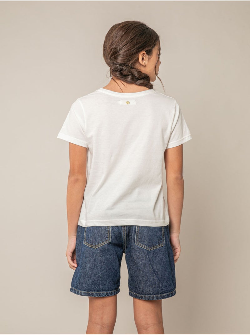 T-shirt fille en coton 'Deeluxe' Blanc - Kiabi