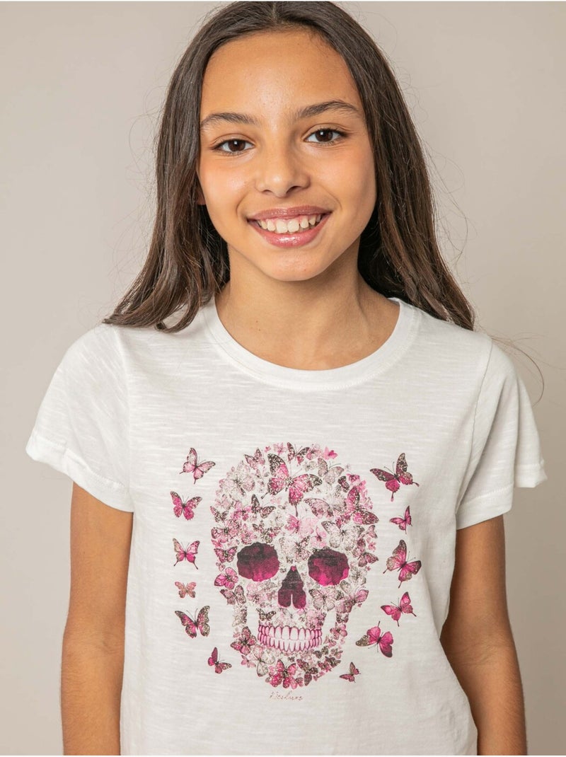 T-shirt fille en coton 'Deeluxe' Blanc - Kiabi