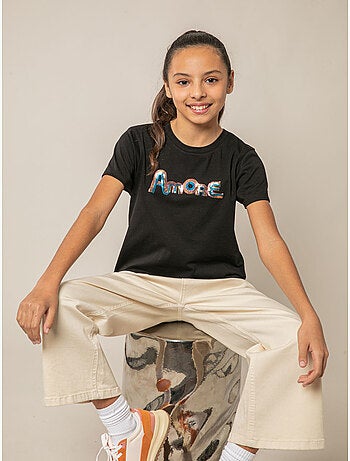 T-shirt fille en coton 'Deeluxe'
