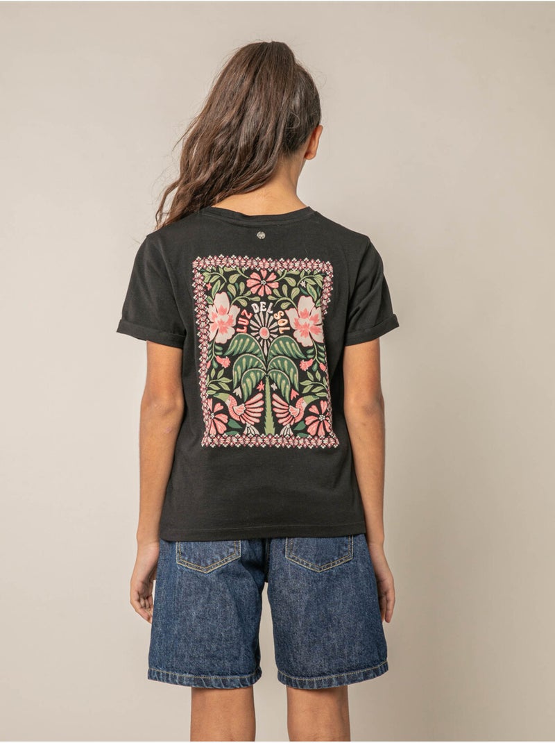 T-shirt fille en coton 'Deeluxe' Noir - Kiabi