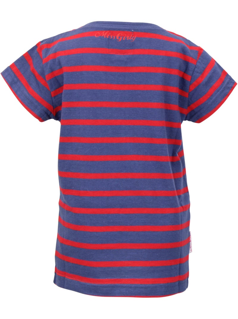 T-shirt fille FAMARIN - MISS GIRLY Bleu marine - Kiabi