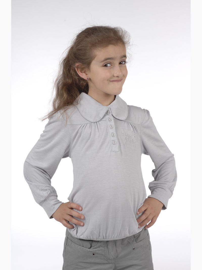 T-shirt fille FARUI - MISS GIRLY Gris - Kiabi