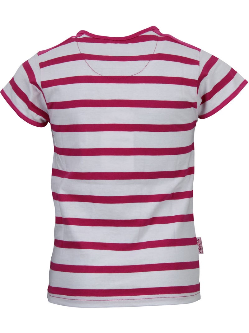T-shirt fille FILEAD - MISS GIRLY Blanc Rose - Kiabi