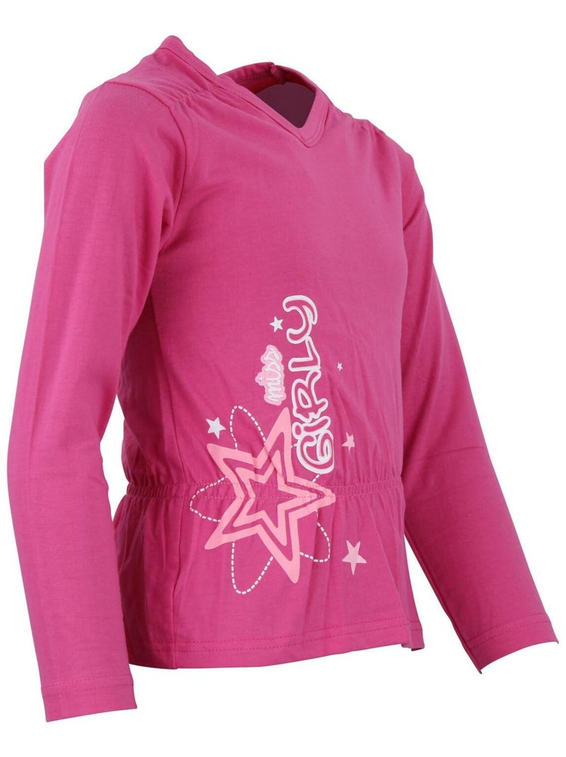 T-shirt fille FIPIPAPOU - MISS GIRLY Rose - Kiabi