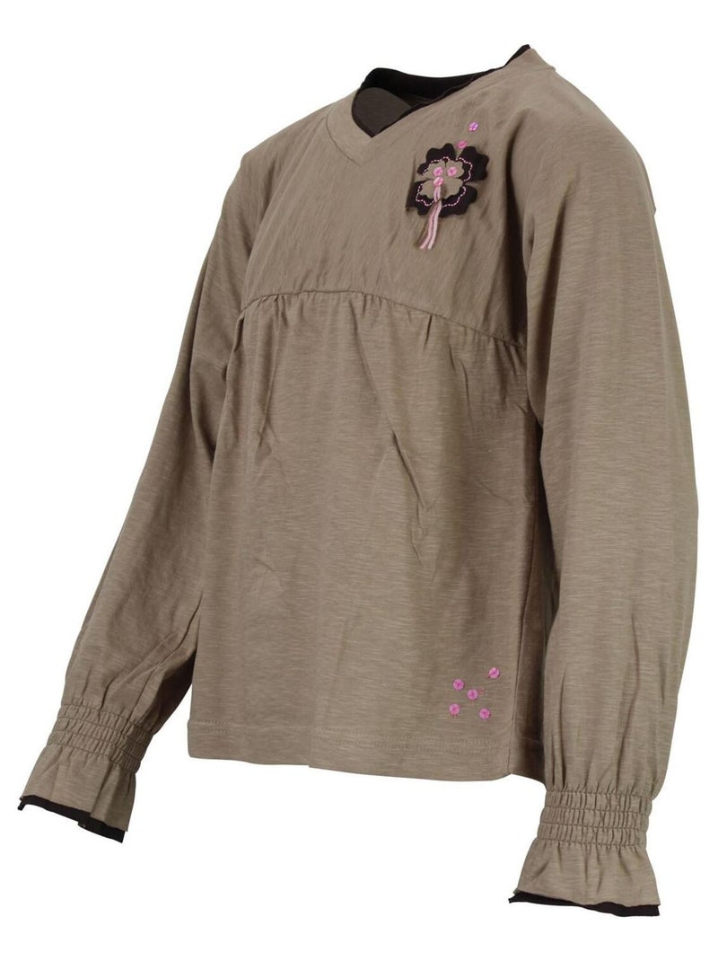 T-shirt fille FIRLY - MISS GIRLY Gris taupe - Kiabi