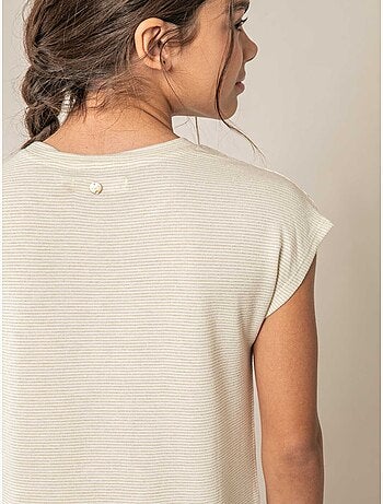 T-shirt fille fluide à rayures brillantes 'Deeluxe'