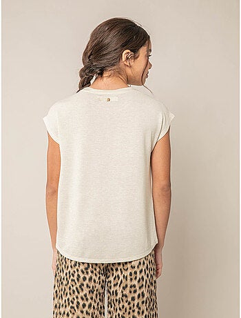 T-shirt fille fluide à rayures brillantes 'Deeluxe'