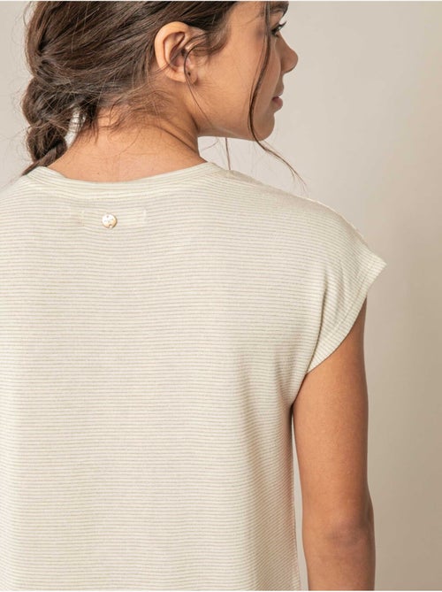 T-shirt fille fluide à rayures brillantes 'Deeluxe' - Kiabi