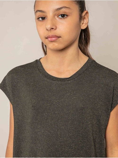 T-shirt fille fluide à rayures brillantes 'Deeluxe' - Kiabi