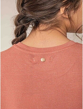 T-shirt fille fluide à rayures brillantes 'Deeluxe'