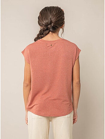 T-shirt fille fluide à rayures brillantes 'Deeluxe'