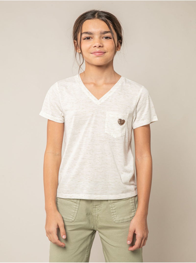 T-shirt fille fluide 'Deeluxe' Blanc - Kiabi