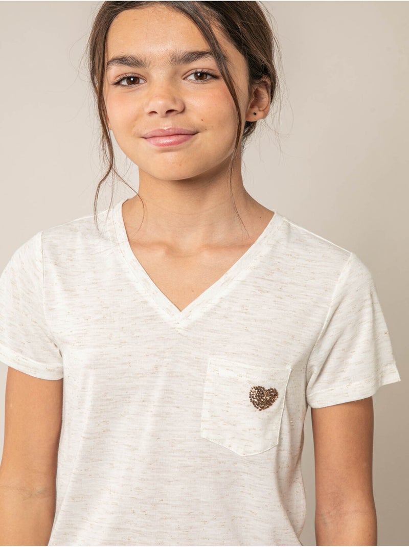 T-shirt fille fluide 'Deeluxe' Blanc - Kiabi