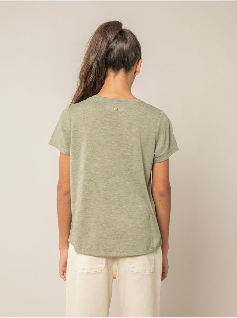 T-shirt fille fluide 'Deeluxe' Vert kaki clair - Kiabi