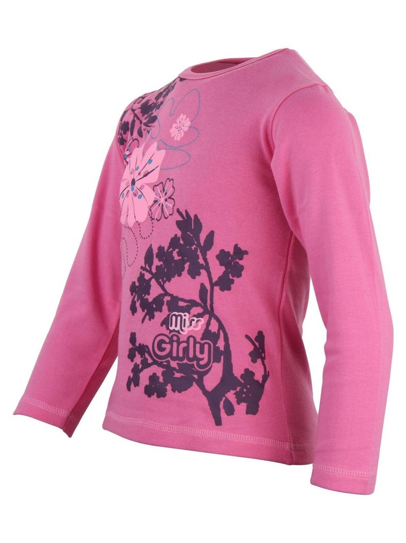 T-shirt fille FRIMO - MISS GIRLY Rose - Kiabi