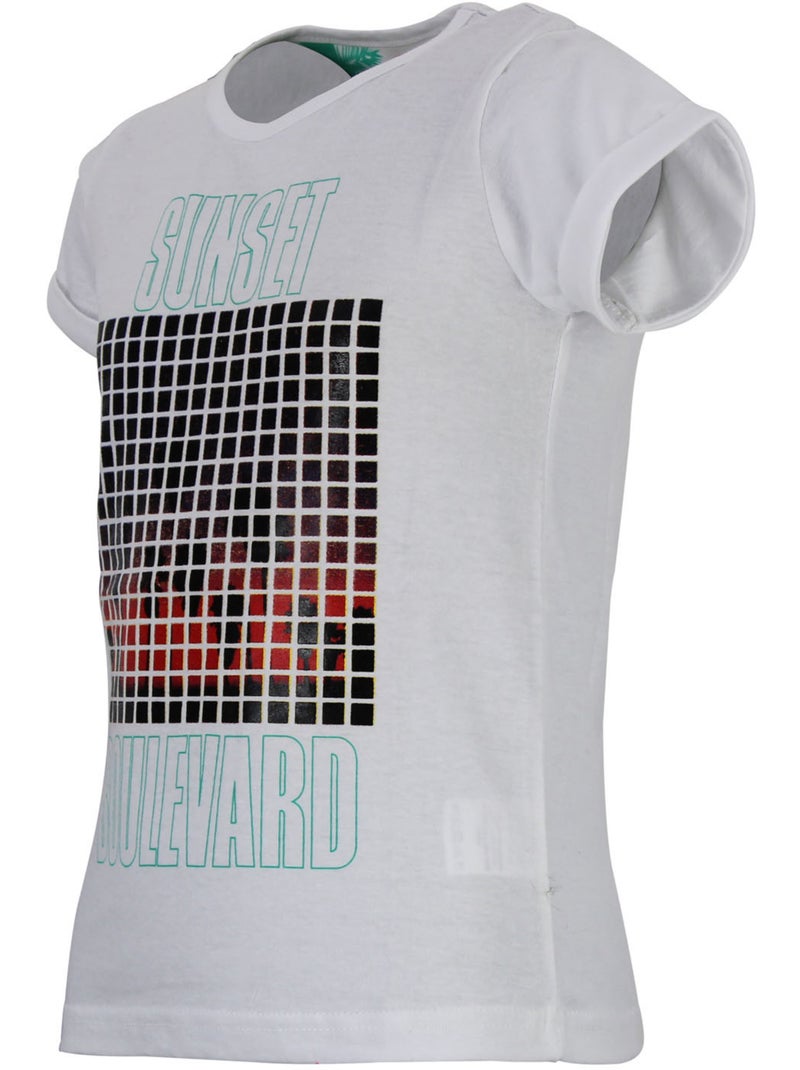 T-shirt fille FUNSET - MISS GIRLY Blanc - Kiabi