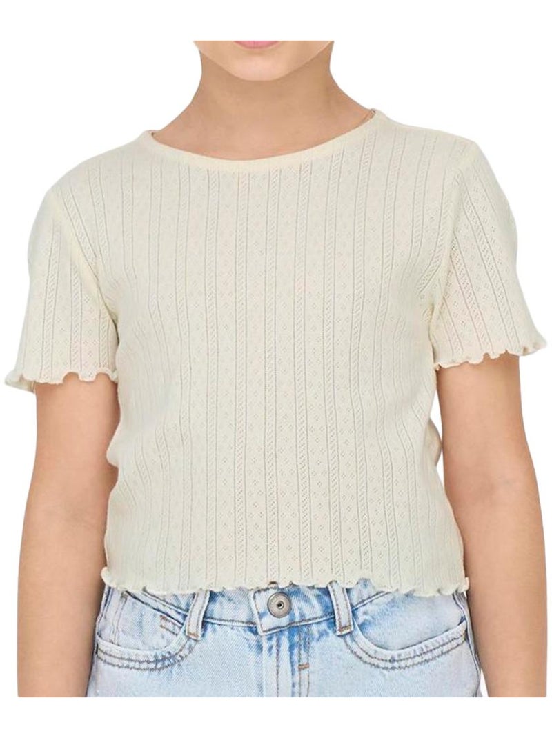 T-shirt fille kids only Blanc - Kiabi
