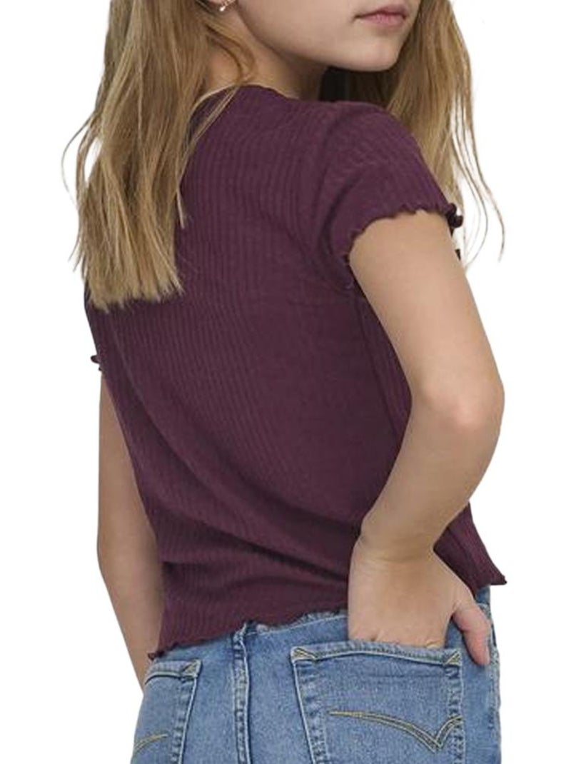 T-shirt Fille Only Nella Violet prune - Kiabi