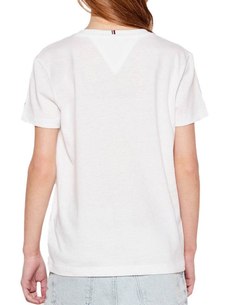 T-shirt fille tommy hilfiger Blanc - Kiabi