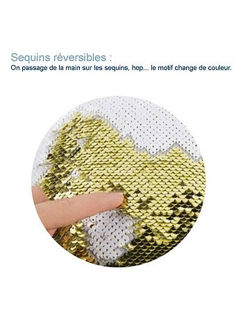 T SHIRT FILLETTE A SEQUINS LOOK COLORÉ