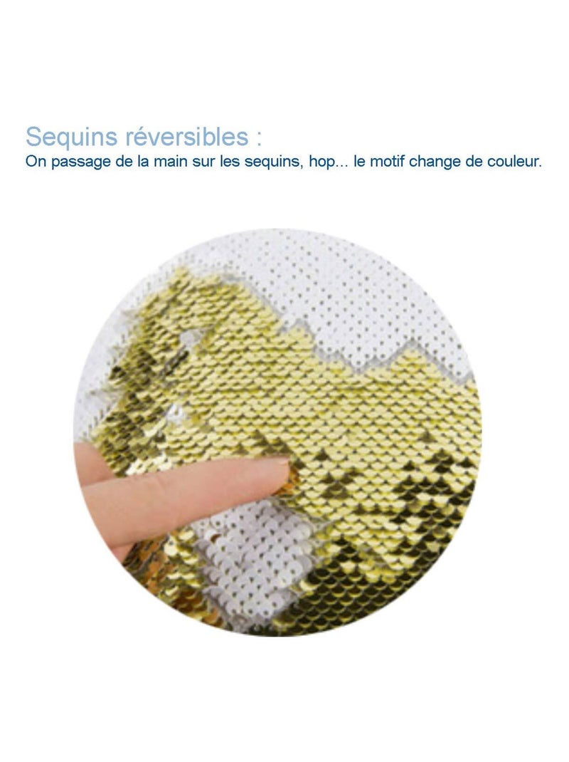 T SHIRT FILLETTE A SEQUINS LOOK COLORÉ Bleu - Kiabi