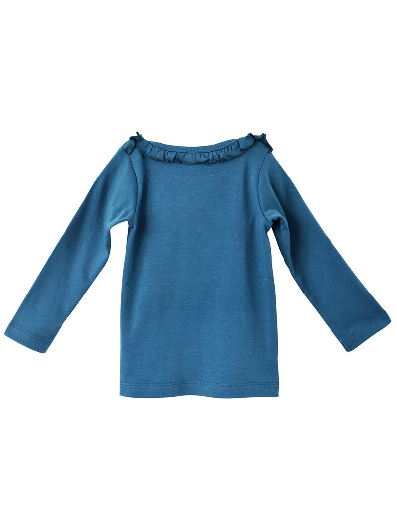 T SHIRT FILLETTE A SEQUINS LOOK COLORÉ Bleu - Kiabi