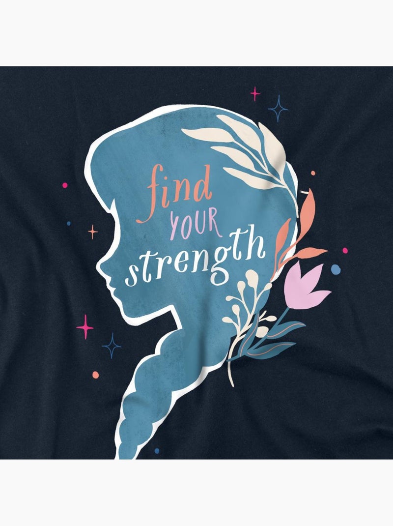 T-shirt find your strength - la reine des neiges Bleu marine - Kiabi