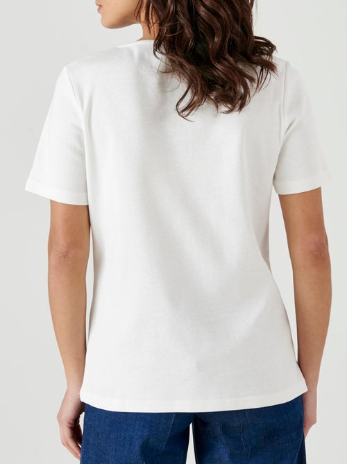 T-shirt fine côte pur coton - Damart - Kiabi
