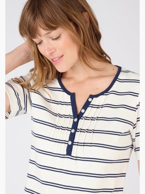 T-shirt fine côte pur coton - Damart - Kiabi