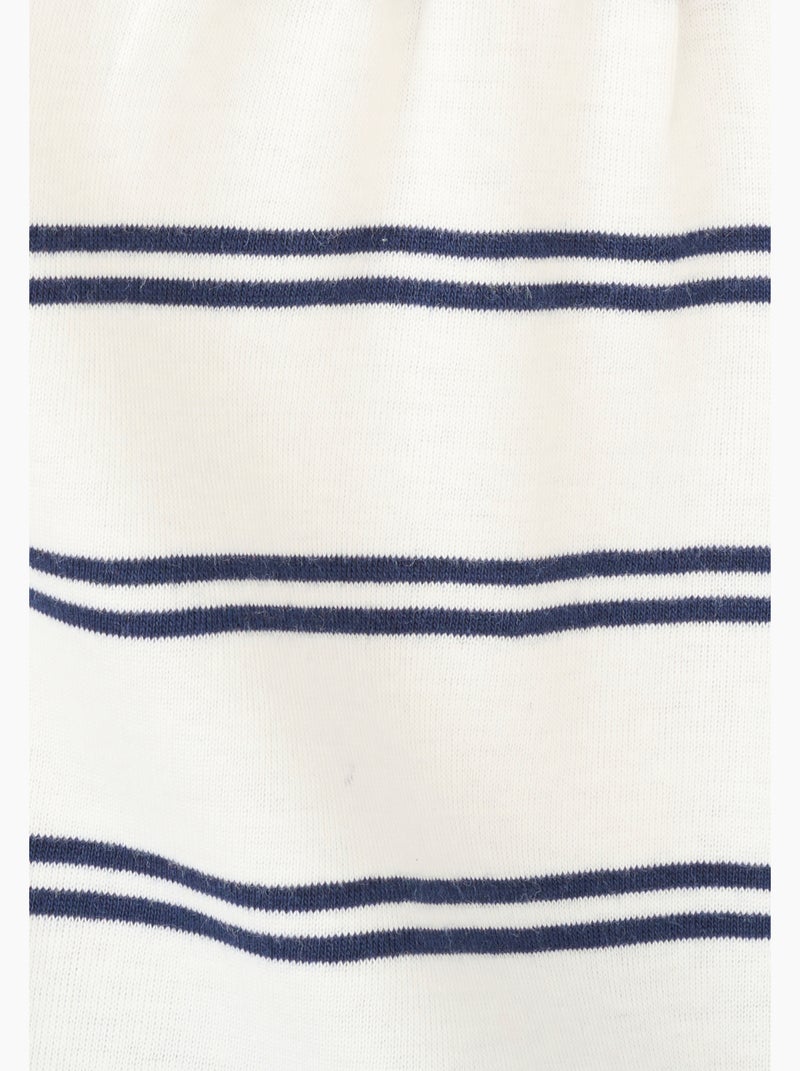 T-shirt fine côte pur coton - Damart Bleu marine - Kiabi
